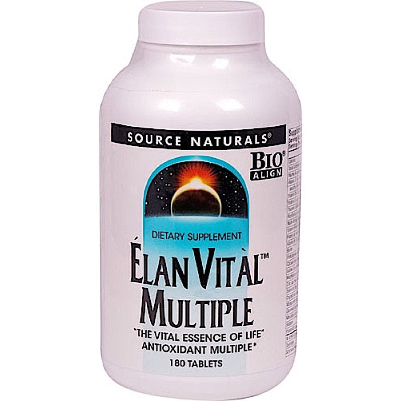 Source Naturals, Elan Vital Multiple, 180 Tablets UPC 021078000617 | HiLife Vitamins